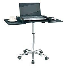 SixBros. Laptoptisch Schwarz/Verchromt - LT-006/55 - MDF Granitschwarz - Gestell Metall Verchromt