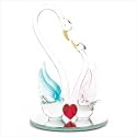 Spun Glass Loving Swans Heart And Arrow Love Statue