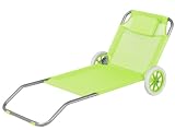 Strandliege mit Rollen Klappbar , Strandrolli Schwimmbadliege Rollliege Lime (hellgrün)