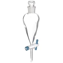 American Educational Bomex Glass Conical Separatory Funnel, with PTFE Stopcock, 100mm Capacity