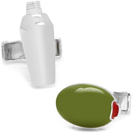 Sterling Olive and Martini Shaker Cufflinks
