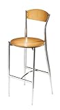 195-30 Barstool with Wood Back and Wood Seat