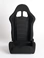 Cipher Auto Black Cloth w/ Grey Stitching Universal Racing Seats (Two Seats) CPA1016