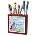 Rich Diesslins Funny Cartoon Gospel Cartoons - Jesus and the Lost Sheep - Tile Pen Holders-5 inch tile pen holder