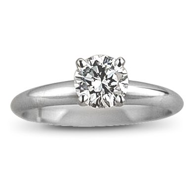 .65 Carat Round Cut Diamond Engagement Ring DVS2 14K Gold