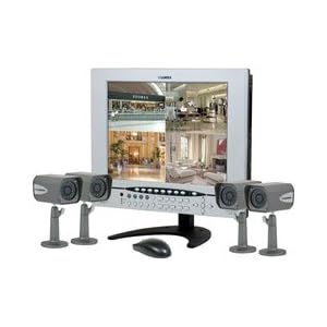 Lorex 15-Inch LCD Observation System with Network Digital Video Recorder and 4 Cameras by 