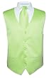 Men's LIME GREEN Dress Vest and NeckTie Set for Suit or Tuxedo