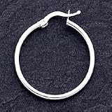 Sterling Silver 2mm Round Hoop Earrings