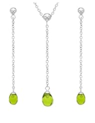 Sterling Silver Simulated Gems Women Jewelry Set. Length 55 in. Total Item weight 1.6 g.