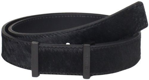 Calvin Klein Men's 32mm Flat Strap Hair Calf Plaqque Buckle