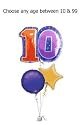 Age Balloons x 2 Bunch of 3 Birthday Balloon Gift