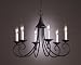 Chandelier 6 Lt, Wrought Iron finish
