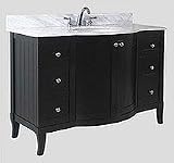 Empire Granite & Marble Carrera White Vanity Top with Installed White Undermount Bowl 49 W for 48 Newport Vanity