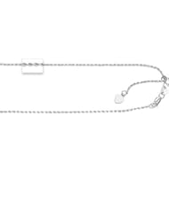 14k White Gold Adjustable Rope Chain Necklace 1.1mm 16-22"