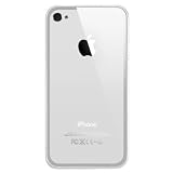 KaysCase Clear White Bumper Pure Crystal Soft Gel TPU Skin Case Cover for the Apple iPhone 4 and 4S