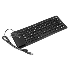 Foldable Flexible Silicone USB Keyboard For PC Desktop Laptop Notebook - Black