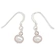 White Cultured Freshwater Pearl Earrings on French Wire