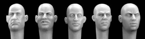 European human hairless favorite hair, five with the addition of a hat [HH16] Hornet headset 5more European bald heads 1:35