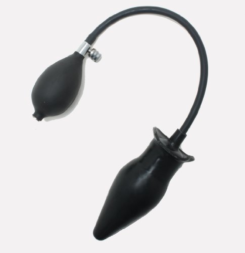 Rubber Inflatable Butt Plug with Inflation Bulb - Firm Core - X-Large
