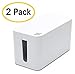 Bluelounge CableBox Mini Cable Cord Management System - Surge Protector Included - (White) - [2 Pack]