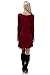 Viishow Women's Scoop-Neck Solid Long-Sleeve Short Straight Dress, 2-Wine Red, Medium