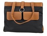 Black 2 Pocket Purse with Brown Trim