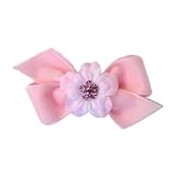 5 Petal flower with crystal on velvet bow