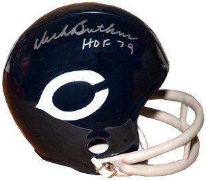 Dick Butkus Autographed/Hand Signed Chicago Bears 2bar HOF Mini Helmet- Butkus Hologram