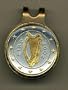 Irish Euro "Harp and Stars" Two Tone Coin Golf Ball Marker