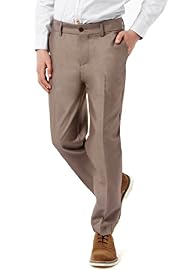 Straight Leg Flat Front Suit Trousers