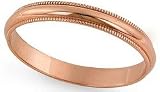 14K Rose Gold Milgrain Classic-Fit Wedding Band, 2.5mm Wide