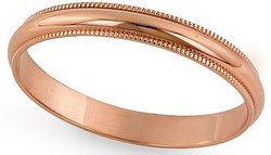 Childrens Toyshop  Jewelry : 14K Rose Gold Milgrain Classic-Fit Wedding Band, 2.5mm Wide