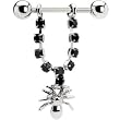 Jet Gem Spider Nipple Ring