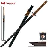 Shinwa Black Knight Brown Cord Katana Sword Damascus