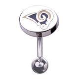 St. Louis Rams 316L Stainless Steel Belly Ring - 14G - 3/8 Inch Bar Length - Sold Individually