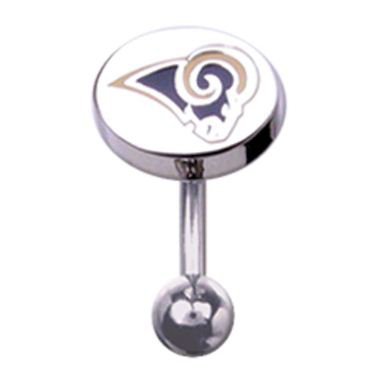 St. Louis Rams 316L Stainless Steel Belly Ring - 14G - 3/8 Inch Bar Length - Sold Individually