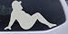 Trucker Mud Flap Man Funny Car Window Wall Laptop Decal Sticker -- Silver 12in X 7.1in