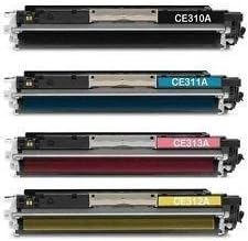 4 PACKS - Remanufactured HQ Toner Cartridge Compatible with HP CE310A CE311A CE312A CE313A 126A BLACK CYAN YELLOW MAGENTA