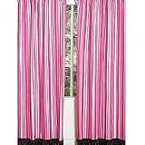Pink and Black Madison Stripe Window Treatment Panels - Set of 2