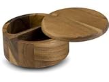 Paula Deen Signature Wood Round Salt Box, Natural Paula Deen Signature Wood Round Salt Box, Natural
