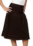 Womens Corduroy Skirt with Ribbon Trim