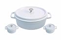 Staub 5 3/4 Oval Cocotte with Bonus Mini Cocotte Set, White
