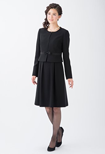 (ティセ)TISSE 46-732100 ブラックフォーマル　喪服　礼服　レディース　ノーカラーぺプラムジャケットアンサンブル【バッグ付】