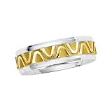 14K Two-Tone Gold Comfort Fit Wedding Band For Men and Women - Sizes 5 - 12.5