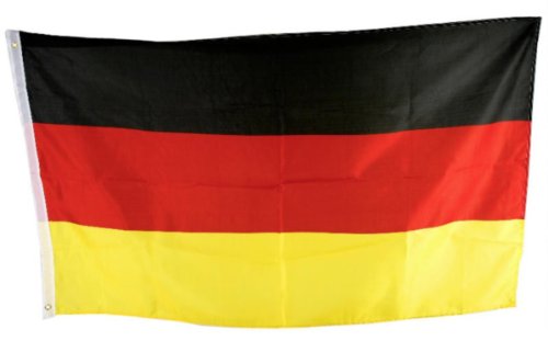 Immerschön Deutschland-Fahne – stabile Ausführung mit Ösen – Flagge EM WM Olympia Fußball Fanmeile Fanartikel 90cm x 150cm