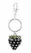 Key Chain / Purse Clip - K11 - Black Strawberry with Crystals