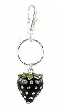 Key Chain Purse Clip - Black Strawberry with Crystals (1)