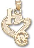 Chicago Cubs "I Heart C Bear" 3/4" Gold Plated Charm/Pendant