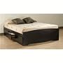Prepac Sonoma Black Queen Platform Storage Bed with 6 Drawers