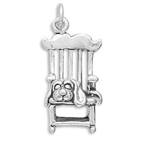 Puppy In Rocking Chair Charm